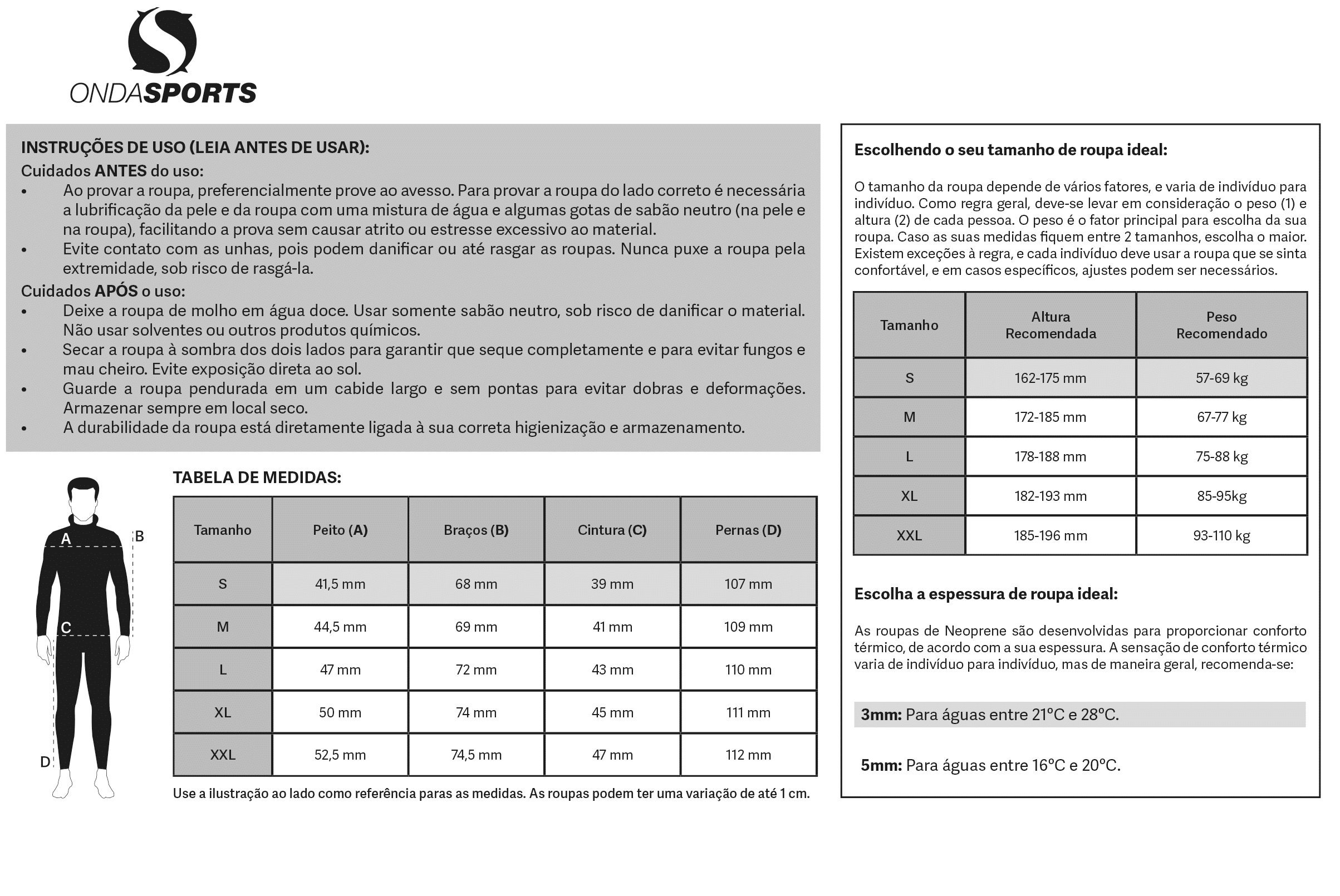 Roupa de Mergulho Onda Sports Neoprene Jako 3mm CAMO BLUE